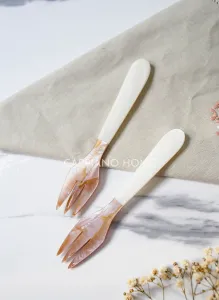 Dĩa khảm trai, dĩa 3 chân dài 12cm