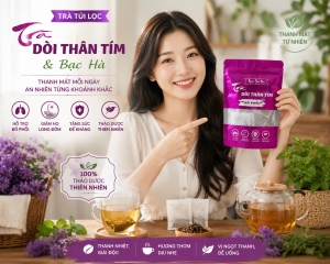 TRÀ THẢO MỘC DÒI THÂN TÍM – BỔ PHỔI, GIẢM HO, THANH LỌC CƠ THỂ hộp 40 túi lọc, THẢO MỘC TÂY NINH, NGÂN THẢO MỘC