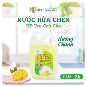 Nước Rửa Chén Cao Cấp HP Pro Hương Chanh Can 2.1L – Sạch Dầu Mỡ, An Toàn Cho Da Tay