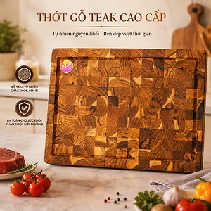 [DC04] THỚT GỖ TEAK JEIDO CAO CẤP HÌNH CHỮ NHẬT KHÁNG KHUẨN BỀN ĐẸP AN TOÀN THỰC PHẨM   