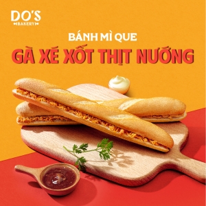Bánh Mì Que Nhân Gà Xé Xốt Thịt Nướng Do’s Bakery – Đậm Đà Vị Nướng, Phù Hợp Bữa Phụ Năng Động
