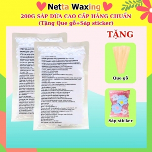 200g Sáp Wax Lông SÁP DỪA PREMIER - Tặng que gỗ +sáp sticker - Sáp thơm, wax sạch lông tơ, lông cứng