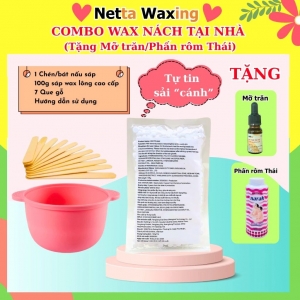 Combo Wax Nách Tại Nhà Tự Tin Sải Cánh, Wax Lông Siêu Sạch - Tặng Mỡ Trăn Hoặc Phấn Rôm Thái