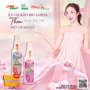 XẢ VẢI KHÔ HƯƠNG NƯỚC HOA BIO AMIDA 150ML – THƠM LÂU, MỀM MẠI TỪNG SỢI VẢI, CÔNG NGHỆ SINH HỌC