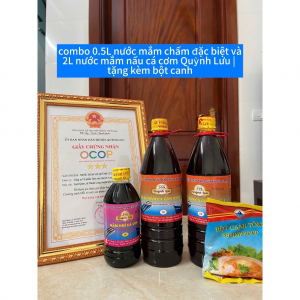 Combo Nước Mắm Cốt Cá Cơm 559 Quỳnh Lưu – 0.5L Chấm Đặc Biệt và 2L Nấu Kho Tiết Kiệm Ủ chượp 2 năm