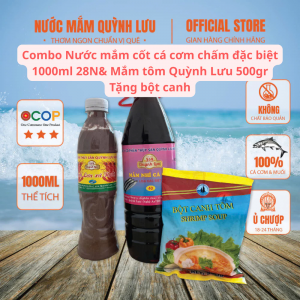Combo Nước Mắm Cá Cơm 559 Quỳnh Lưu 1L 28N Chấm Thượng Hạng Đặc biệt & Mắm Tôm 500gr | Tặng Bột Canh