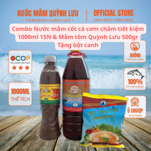 Combo Nước Mắm Cốt Cá Cơm 559 Quỳnh Lưu 1L 15N + Mắm Tôm 500gr Truyền Thống Nghệ An – Tặng Bột Canh