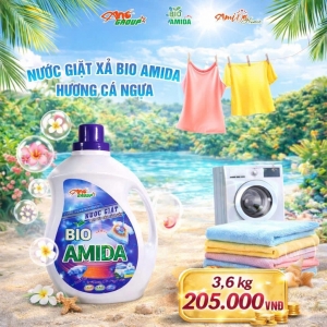  NƯỚC GIẶT XẢ CAO CẤP BIO AMIDA HƯƠNG CÁ NGỰA 3.6KG – CÔNG NGHỆ SINH HỌC SẠCH SÂU, THƠM LÂU, SIÊU TIẾT KIỆM 