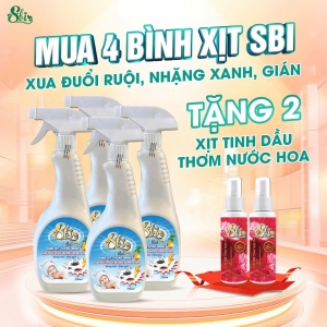 Xịt Ruồi Sinh Học SBI 500ml – Xua Đuổi Ruồi, Nhặng, Muỗi, Gián Hiệu Quả Nhanh, Không Mùi, An Toàn Cho Gia Đình