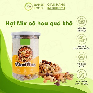 Hạt Dinh Dưỡng Mix 5 Loại Hạt Nhập Khẩu Có Hoa Quả cho Người Eatclean, Ăn Vặt, Tập Gym