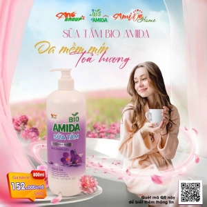SỮA TẮM BIO AMIDA 800ML – LÀM SẠCH DỊU NHẸ, THƠM LÂU, CHĂM SÓC LÀN DA MỖI NGÀY, CÔNG NGHỆ SINH HỌC AN TOÀN LÀNH TÍNH CHO DA