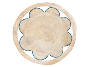 Thảm mix viền hoa xanh nước biển	