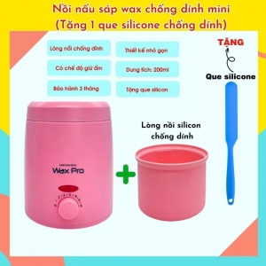 Nồi nấu sáp wax lông chống dính mini - Tặng chén+que silicon chống dính - Nồi nấu sáp nhanh, tiện lợi, bảo hành 3 tháng