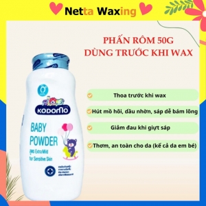 50g Phấn rôm thoa trước khi wax lông, hút mồ hôi, dầu nhờn, giảm đau, thơm, an toàn cho da