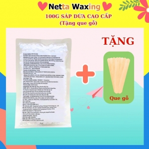 100G Sáp Wax Lông Sữa Dừa Premier Netta Waxing Hàng Cao Cấp Siêu Bám Lông Thơm Nhẹ Chuyên Wax Bi, Nách, Body Tặng Que Gỗ