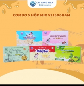 Combo 5 hộp Mix vị xưa + phô mai + matcha + dâu + milky bar CHỊ VÀNG OFFICIAL