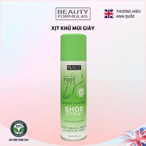 [1 chai] Xịt Khử Mùi Giày Anh Quốc Beauty Formulas 150ml Loại Bỏ Mùi Hôi Giữ Cho Giày Thơm Tho