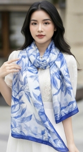 RAMY Khăn voan tơ hoạ tiết nhiều màu - LTWVTOS