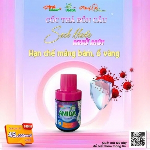 CỐC THẢ BỒN CẦU BIO AMIDA 180ml CÔNG NGHỆ SINH HỌC – SẠCH KHUẨN, KHỬU MÙI, TẨY SẠCH MẢNG BÁM Ố VÀNG, DIỆT KHUẨN HIỆU QUẢ 