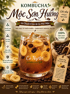 KOMBUCHA MỘC SƠN HƯƠNG – TỪ CHUỐI CHÍN & CÀ PHÊ MỘC