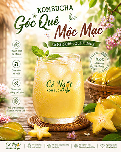 KOMBUCHA GÓC QUÊ MỘC MẠC TỪ KHẾ CHÍN QUÊ HƯƠNG – CHUA THANH, DỊU NGỌT, ĐẬM HỒN VIỆT