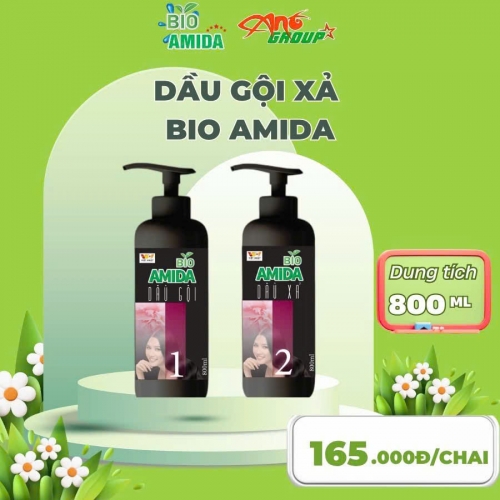 Dầu Gội Xả Sinh Học Bio Amida | Làm Sạch Da Đầu, Dưỡng Tóc Mềm Mượt, Lưu Hương Lâu