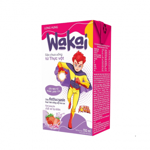 Sữa Chua Uống Cho Bé Từ Thực Vật Wakai Kids dâu (110ml)
