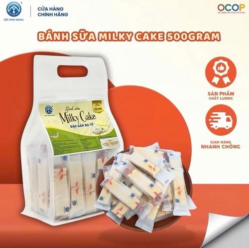 Bánh Sữa Milky Cake Chị Vàng Milk Túi 500g - Mềm Mịn Tan Nhanh - Đặc Sản Ba Vì Cho Cả Gia Đình