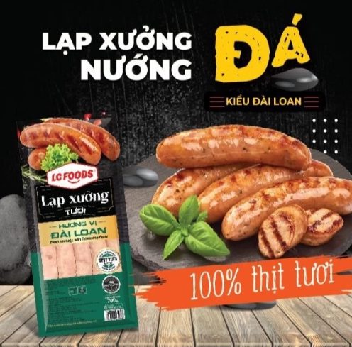 Lạp Xưởng Tươi Hương Vị Đài Loan LC FOODS 700g 10 Chiếc – Siêu Nạc, Dai Giòn, Nướng Đá Cực Ngon