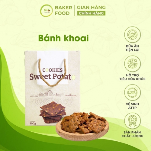 Bánh Ăn Kiêng khoai lang (500g) Cho người ăn kiêng, tiểu đường, eatclean - Baker Food