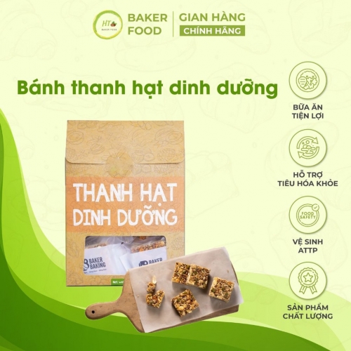 Bánh Thanh Hạt Dinh Dưỡng Không Đường, Không Chất Bảo Quản, Hỗ Trợ Tập Luyện, Tăng Cơ 500g - Baker Food