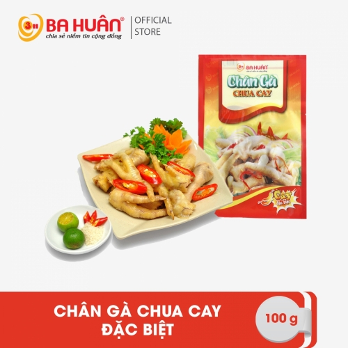 Chân gà chua cay đặc biệt Ba Huân gói 100gr