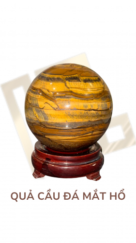 QUẢ CẦU ĐÁ MẮT HỔ NÂU VÀNG
