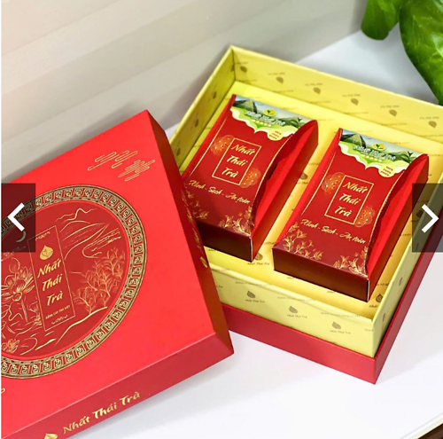 NhấThái Trà 5 sao quà tặng sang trọng - Trà Thái Nguyên cao cấp vị chát êm, đượm ngây hậu ngọt sâu (kèm túi đỏ đẹp)
