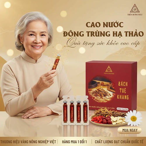Cao Nước Đông Trùng Hạ Thảo Thiên Hương Phát Chuẩn Nhật, Dưỡng Chất Tự Nhiên Hộp 10 Ống (100ml)