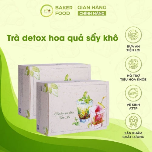 Trà detox hoa quả sẩy khô Baker Baking thanh lọc cơ thể cho eatclean, giảm cân, thải độc cơ thể 30 gói - Baker Food