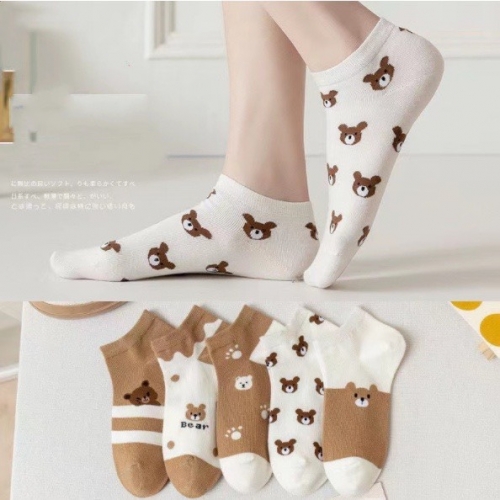 Vớ Thể Thao Thoáng Khí In Hình Gấu Dễ Thương Phong Cách harajuku Cho Nữ Hoạt Hình