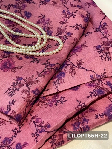 RAMY Vải linen tơ hoa nền màu tím - LTLOPT55H