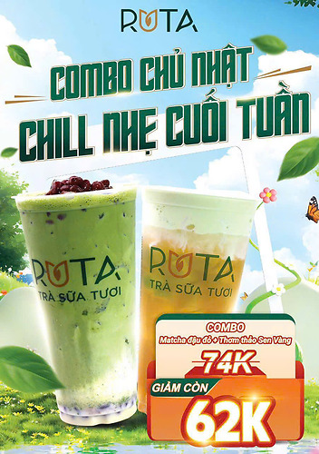 Combo Chủ Nhật RUTA – Chill Nhẹ Cuối Tuần 62k
